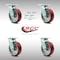 Service Caster 6 Inch SS Poly on Aluminum Swivel Caster Set with Roller Bearing and Swivel Lock SCC-SS30S620-PAR-BSL-4 - alternate 2